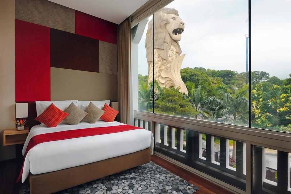 Oasia Resort Sentosa By Far East Hospitality Сингапур Экстерьер фото Merlion view from the bedroom